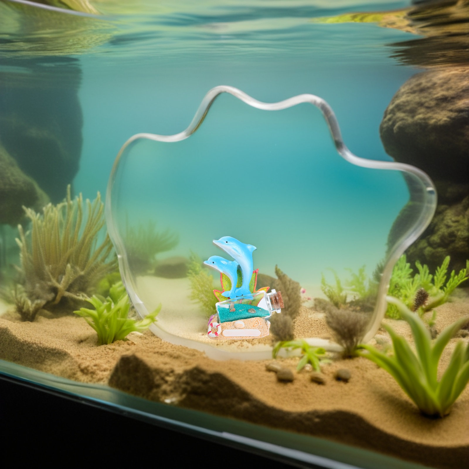 Aquarium Fish Dolphin - Escultura de Delfín en Resina, Botella